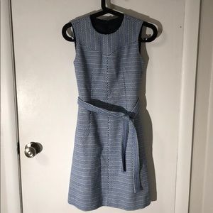 J Crew Tie-Waist Dress In Italian Tweed